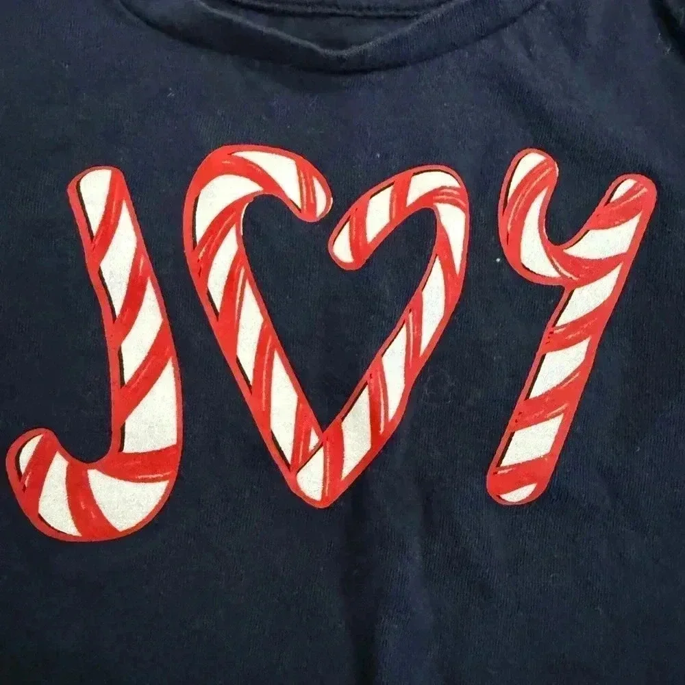 Baby Gap Holiday Long Sleeve Shirt Joy Candy Canes size 12-18 months